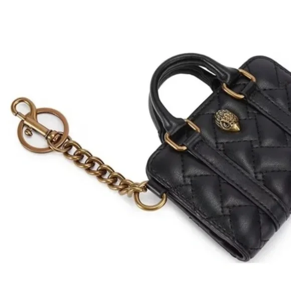 Kurt Geiger Black Boston Card Key Charm NWT - Picture 3 of 5